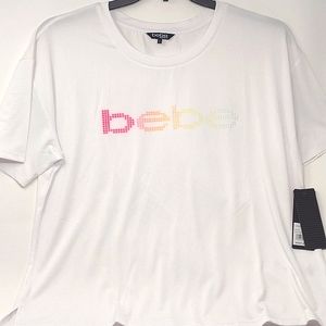 Bebe Sport Women's Rainbow Dot Logo Tee
